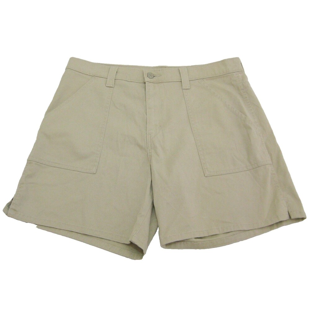 Levi's Jeans Womens Shorts Size 16 Beige Flat Front Chino Shorts 4 Pockets Pants